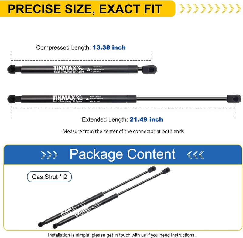 TIKMAX Rear Hatch Liftgate Gas Struts for Kia Sportage 2017-2022 W/O Power Gate, Replaces PM4075 001476 235446 332945 334140 587977 Shocks Lift Supports Gas Springs, 2 Pcs - Image 2